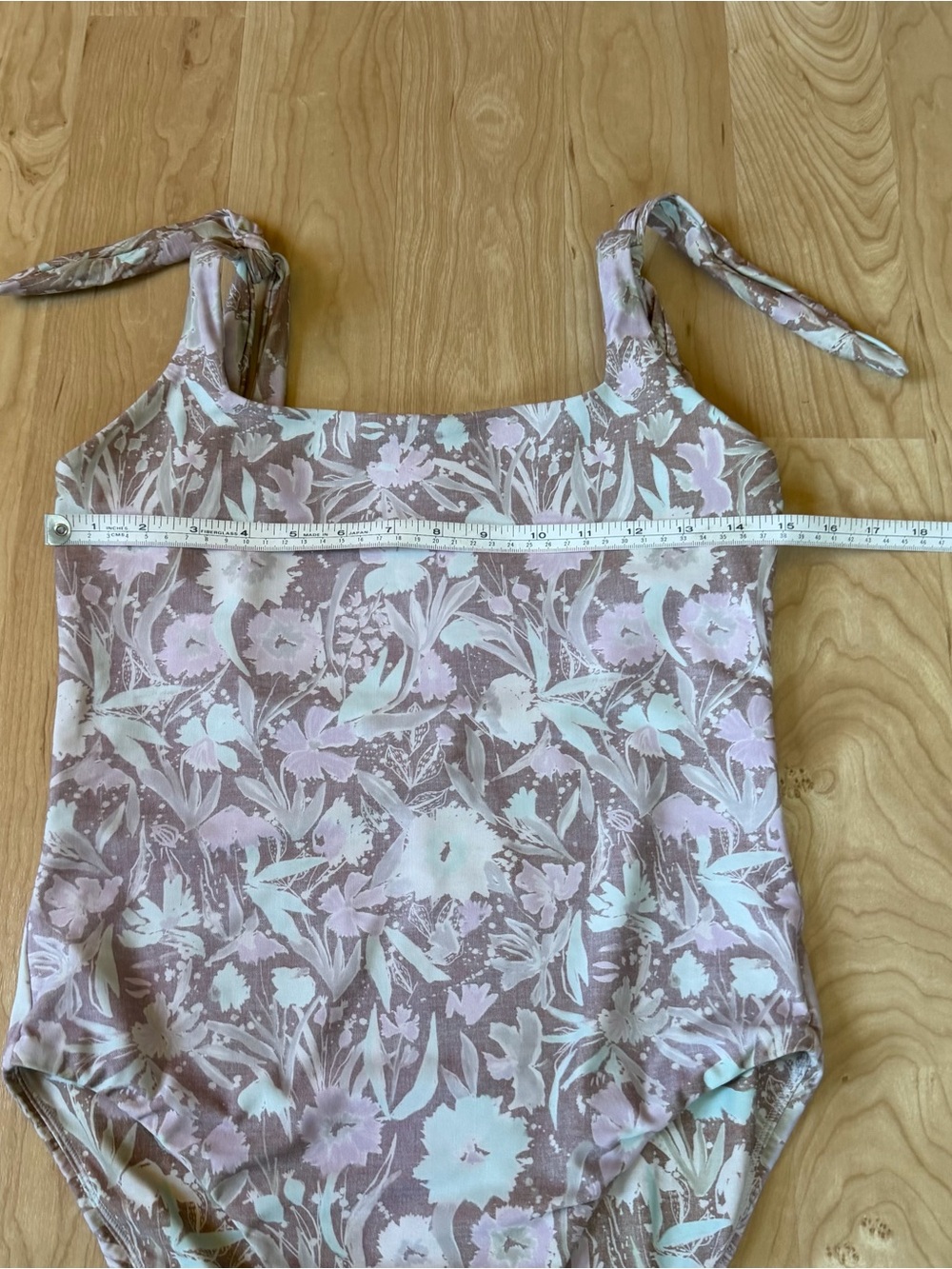 Floral Tie-Shoulder One-Piece Swimsuit in Dusty Rose - Picture 2 of 5